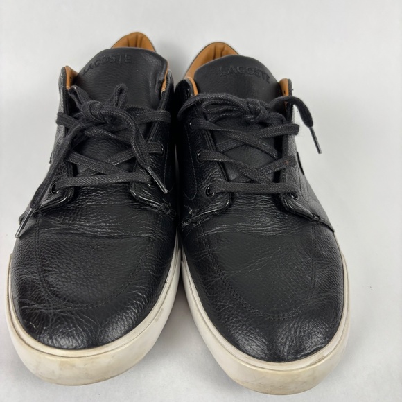 LACOSTE, Men's Size 13 US Shoes Black Leather - Picture 3 of 9